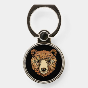 Brown Bear for Autumn Phone Ring Stand