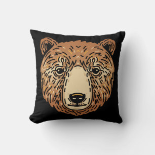 Brown Bear for Autumn Throw Pillow