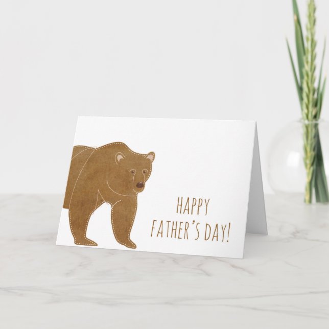 Brown Bear Happy Father's Day Card (Front)