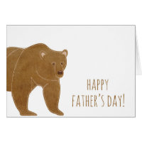 Brown Bear Happy Father's Day Card