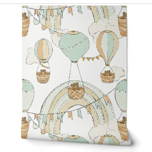 Brown Bear Hot Air Balloon Ride (Vintage) Wallpaper