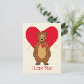 Brown Bear I Love You Postcard (Standing Front)