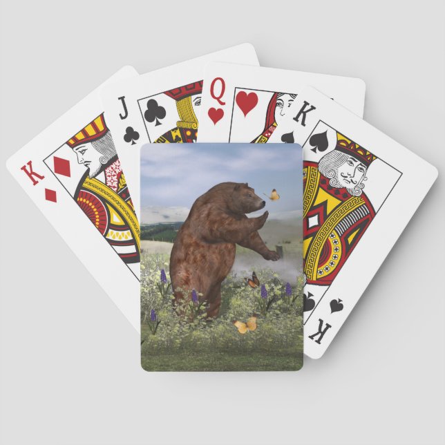 Brown Bear in a Field Poker Cards (Back)