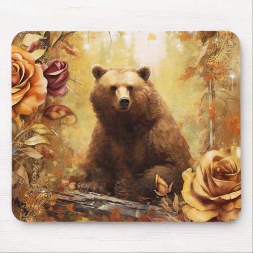 Brown Bear in Autumn Mouse Pad