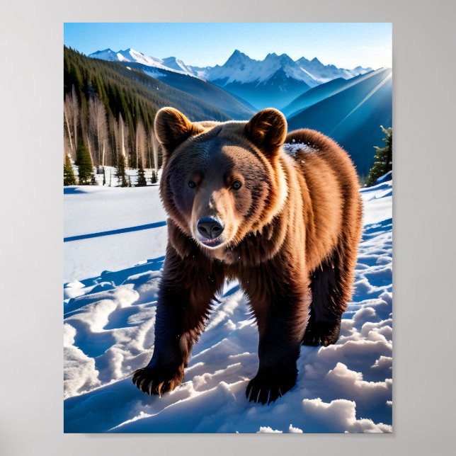 Brown Bear in the Snow Poster (Front)