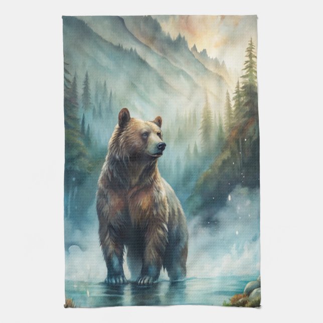 Brown Bear Kitchen Towel (Vertical)