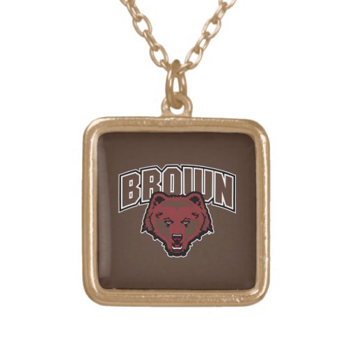 Brown Bear Logo Gold Plated Necklace