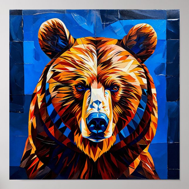 Brown Bear Modern Nature Decor Print 🎁 (Front)