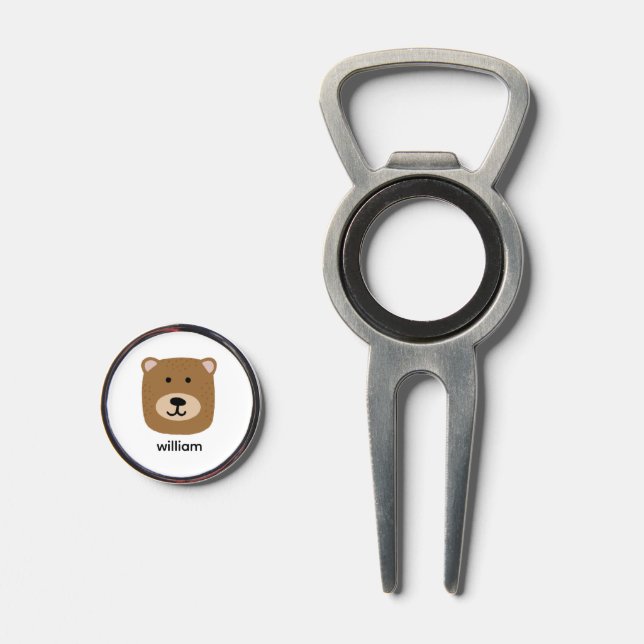 Brown Bear name Divot Tool (Front (Open))
