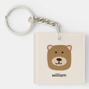 Brown Bear name Keychain