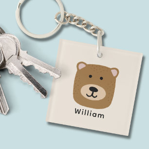 Brown Bear name Keychain