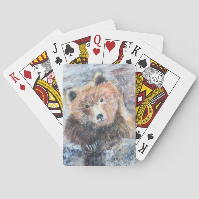 brown bear original art playing cards (Back)
