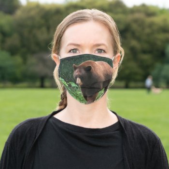 Brown Bear Photograph Face Mask by OneStopGiftShop at Zazzle