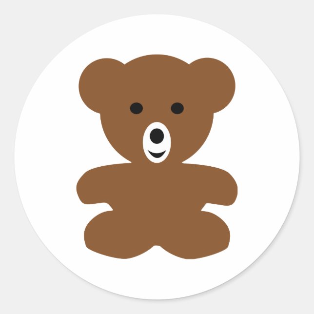 brown bear teddy - cute classic round sticker (Front)
