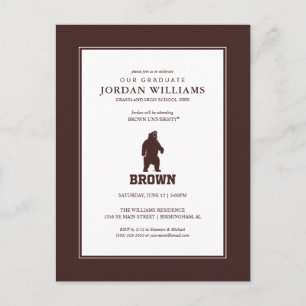 Brown Bear & Text Announcement Postcard