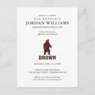 Brown Bear & Text Announcement Postcard