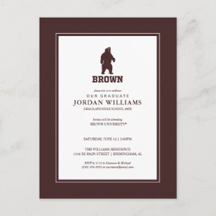 Brown Bear & Text Announcement Postcard