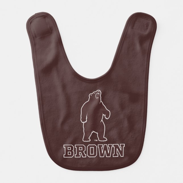 Brown Bear & Text Baby Bib (Front)
