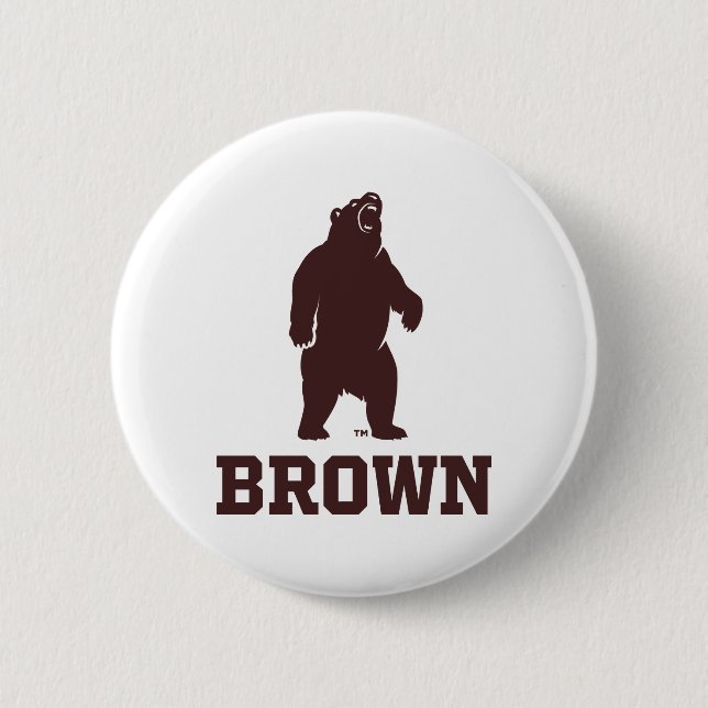 Brown Bear & Text Button (Front)