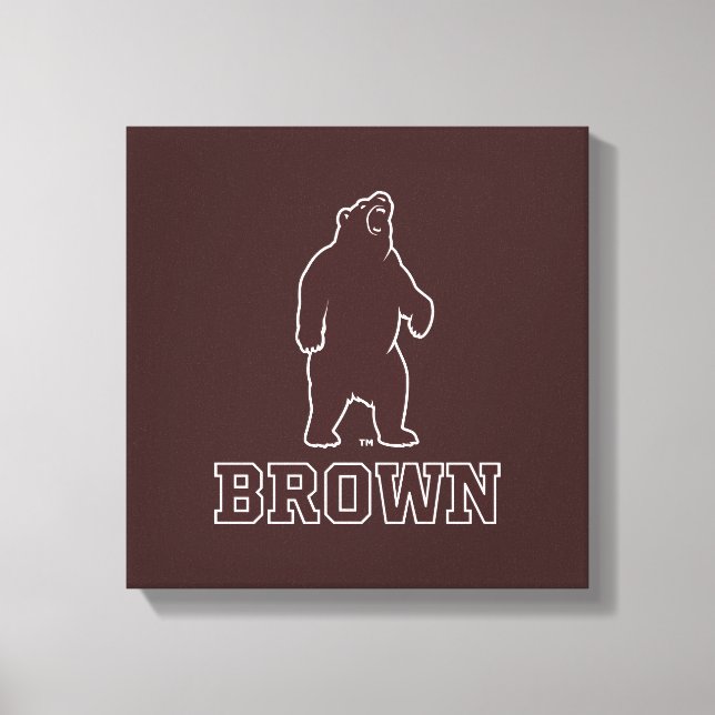 Brown Bear & Text Canvas Print (Front)