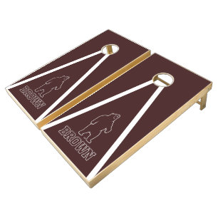 Brown Bear & Text Cornhole Set
