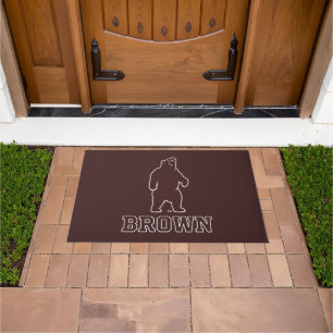 Brown Bear & Text Doormat