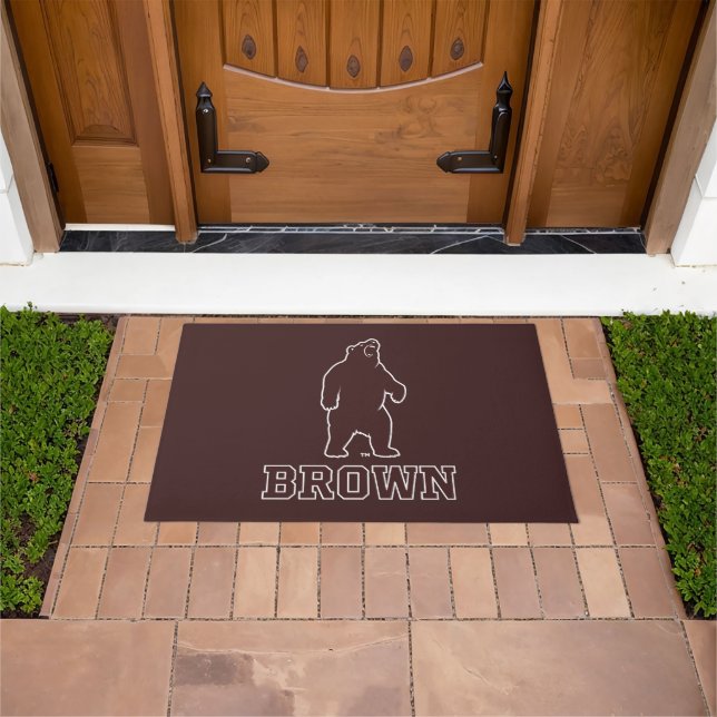 Brown Bear & Text Doormat (Outdoor)