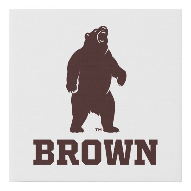 Brown Bear & Text Faux Canvas Print (Front)
