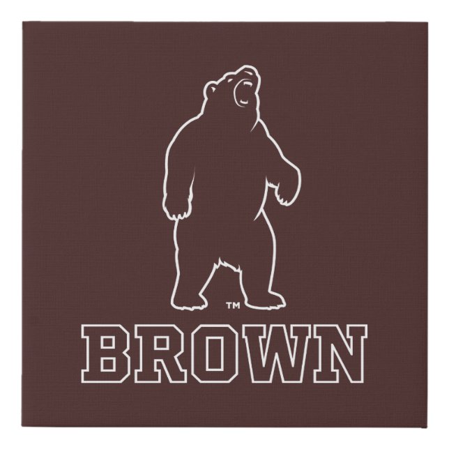 Brown Bear & Text Faux Canvas Print (Front)