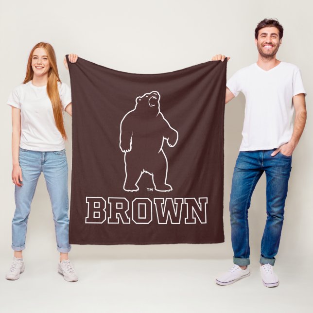 Brown Bear & Text Fleece Blanket (In Situ)