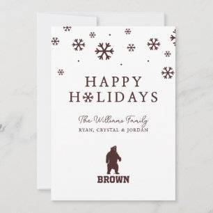 Brown Bear & Text Holiday Card
