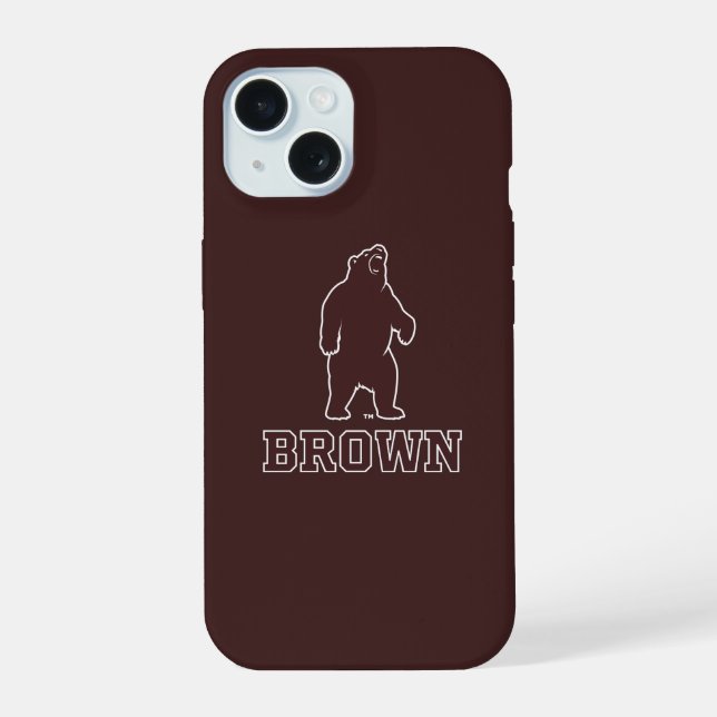 Brown Bear & Text iPhone 15 Case (Back)