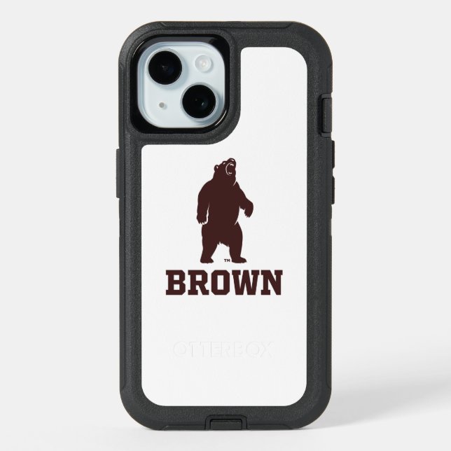 Brown Bear & Text iPhone 15 Case (Back)