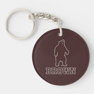 Brown Bear & Text Keychain