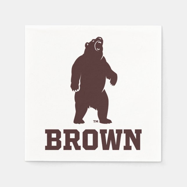 Brown Bear & Text Napkins (Front)