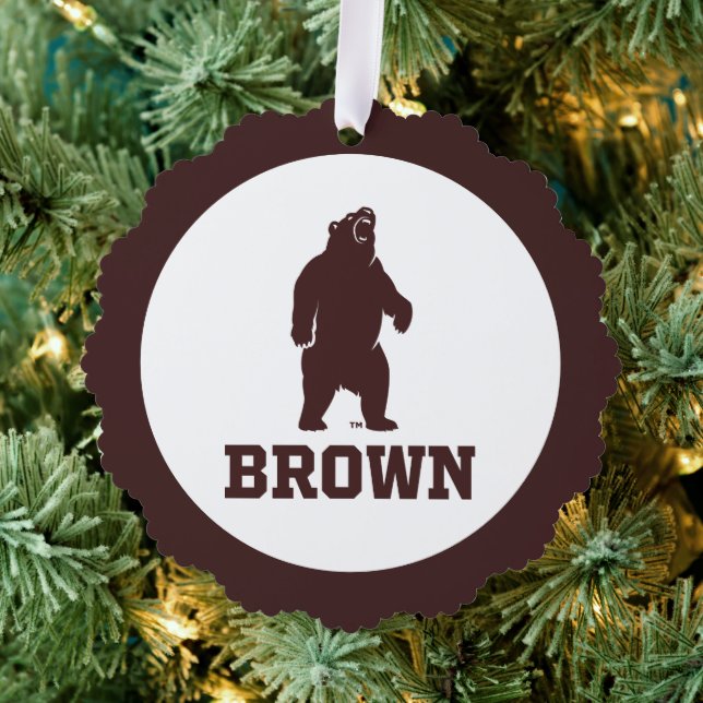 Brown Bear & Text Ornament Card (Insitu (Tree))