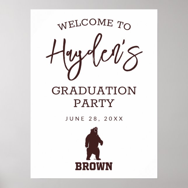 Brown Bear & Text Poster (Front)