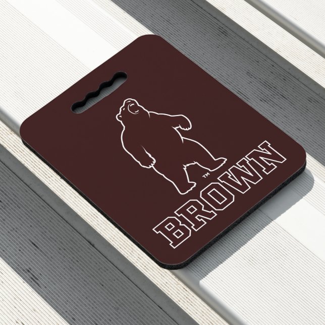 Brown Bear & Text Seat Cushion (In Situ)