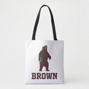 Brown Bear & Text Tote Bag