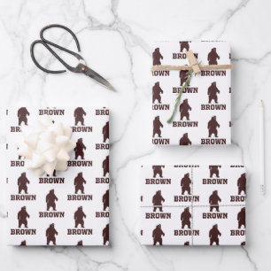 Brown Bear & Text Wrapping Paper Sheets