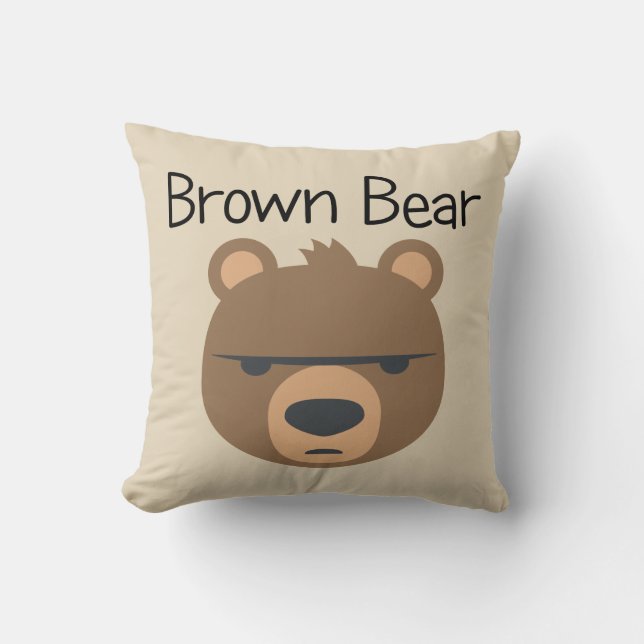 Brown Bear Throw Pillow (Front)