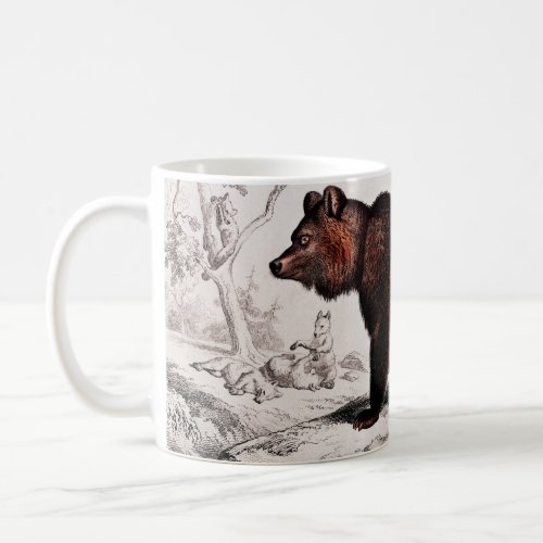 Brown Bear vintage illustrated Coffee Mug