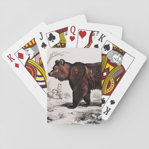 Brown Bear vintage illustrated Poker Cards