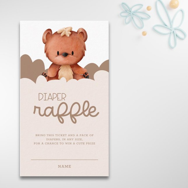 Brown Bear We Can Bearly Wait Baby Shower Enclosure Card (Creator Uploaded)