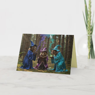 Brown Bear Witch Halloween Card