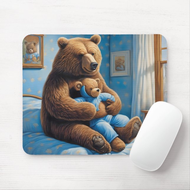 Brown Bear With Teddy Bear Mouse Pad (With Mouse)