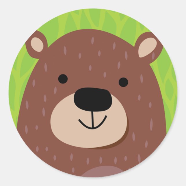 Brown Bear - Woodland Friends Classic Round Sticker (Front)