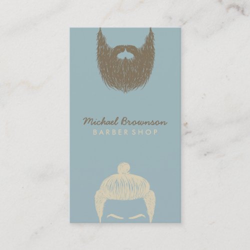 Brown Beard Men Hairdresser Salon Coiffeur Barber Business Card
