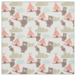 Brown Bears and Teepees Fabric