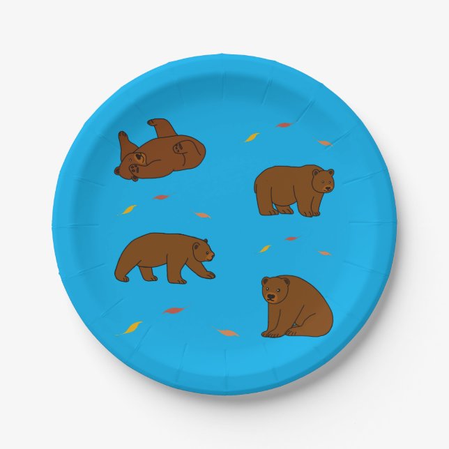 Brown Bears Paper Plates (Front)
